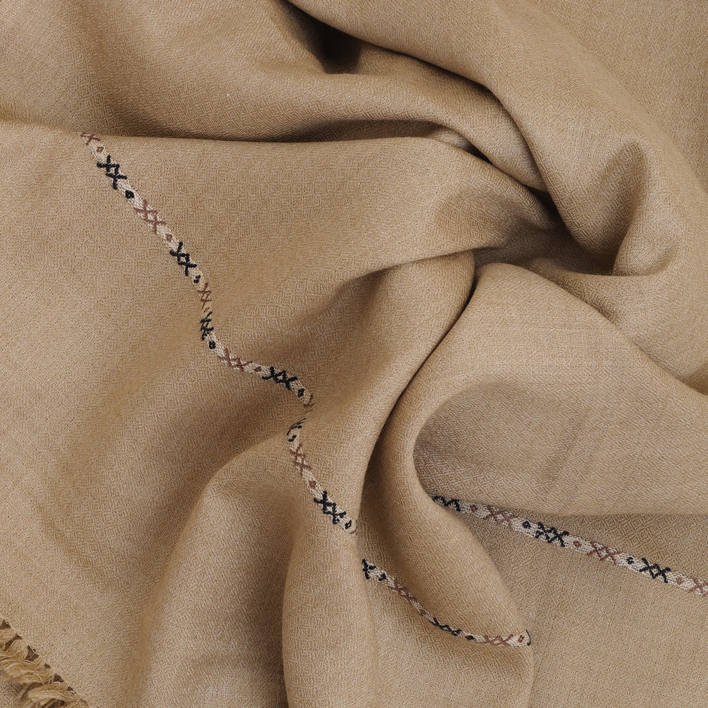 Heritage Wool Shawl - Patterned Khaki