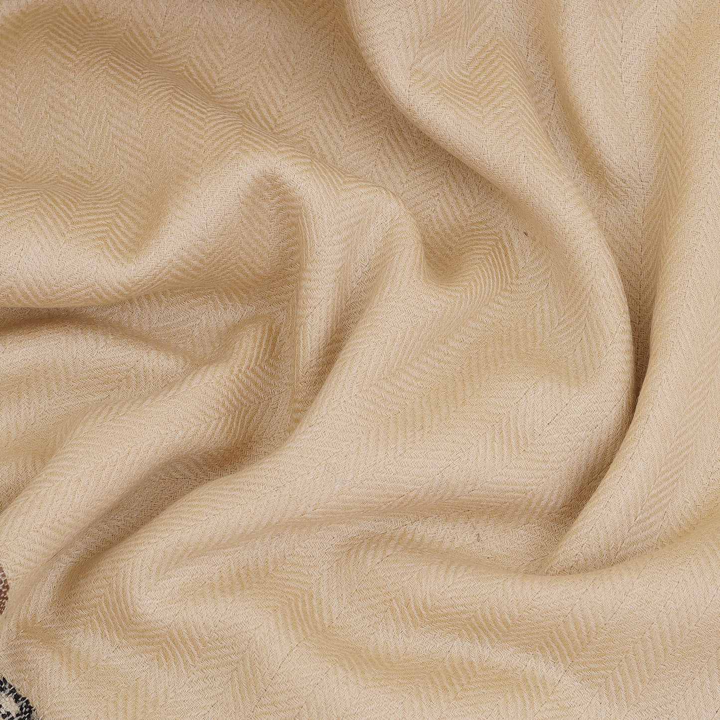 Premium Wool Shawl - Waves of Tradition (Beige)