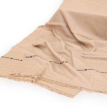 Premium Wool Shawl- Waves of Tradition (Brown)