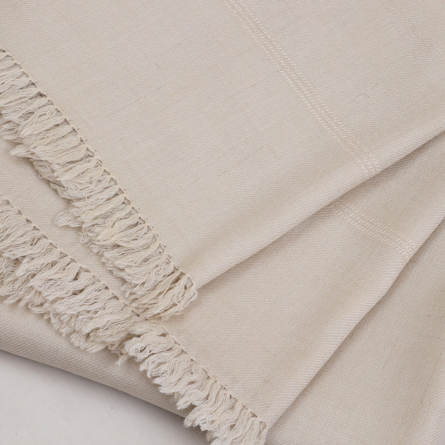 Classic Wool Shawl - Ivory