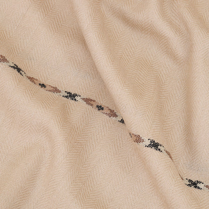 Premium Wool Shawl- Waves of Tradition (Brown)