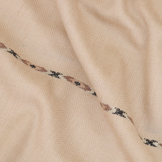 Premium Wool Shawl- Waves of Tradition (Brown)