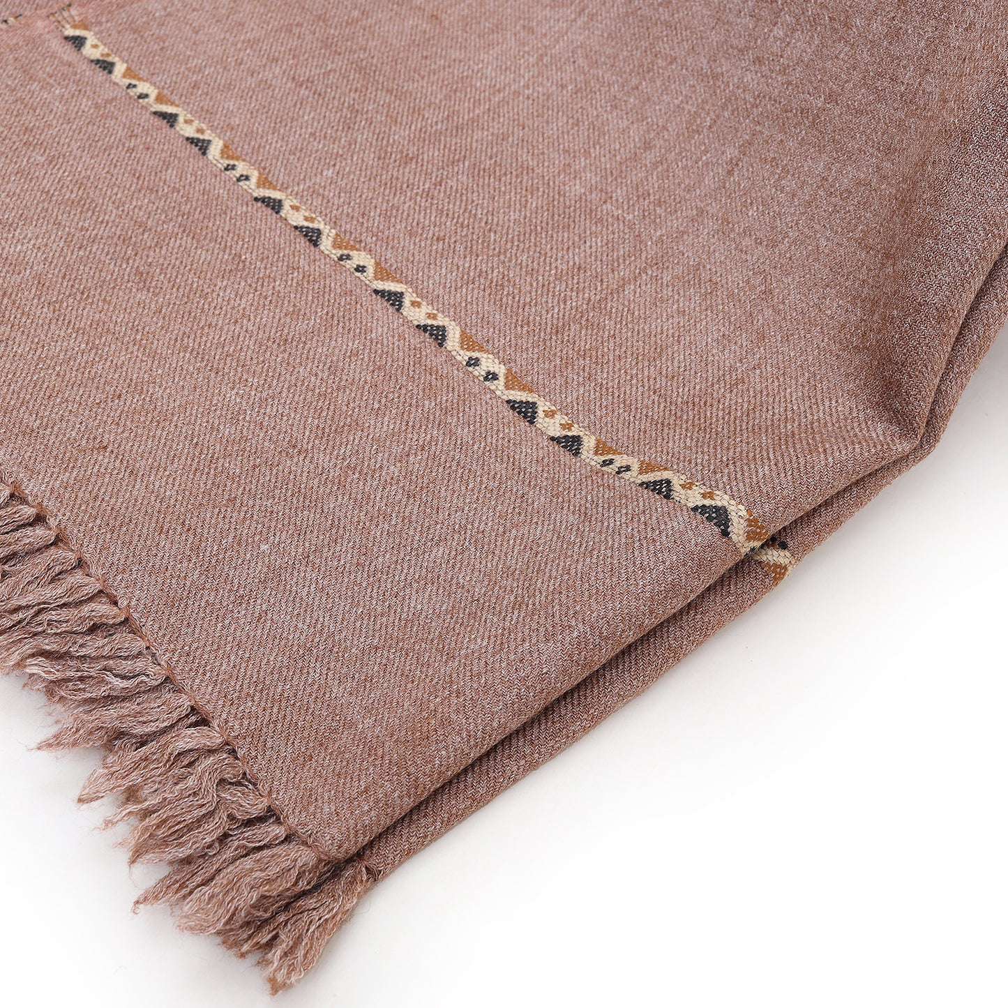 Exclusive Wool Shawl - Mid Brown