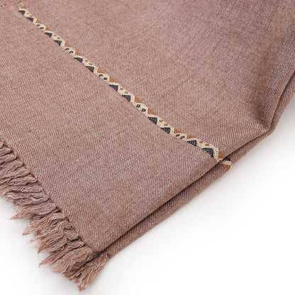 Exclusive Wool Shawl - Mid Brown