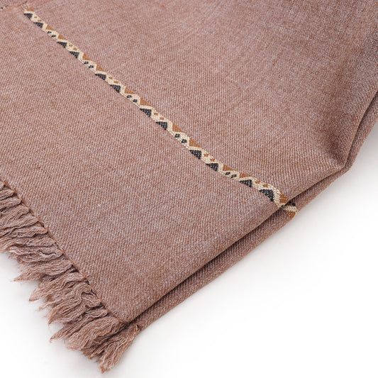 Exclusive Wool Shawl - Mid Brown