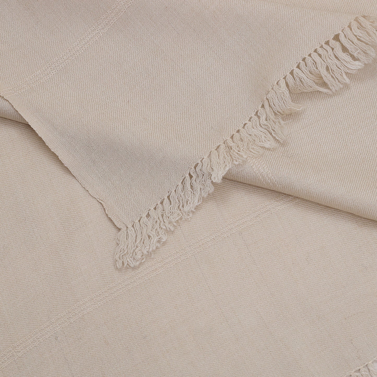 Classic Wool Shawl - Ivory
