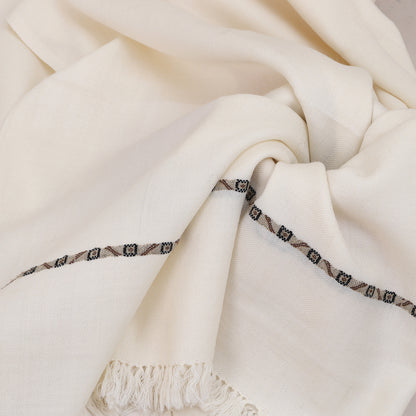 Luxury Wool Shawl - Off White
