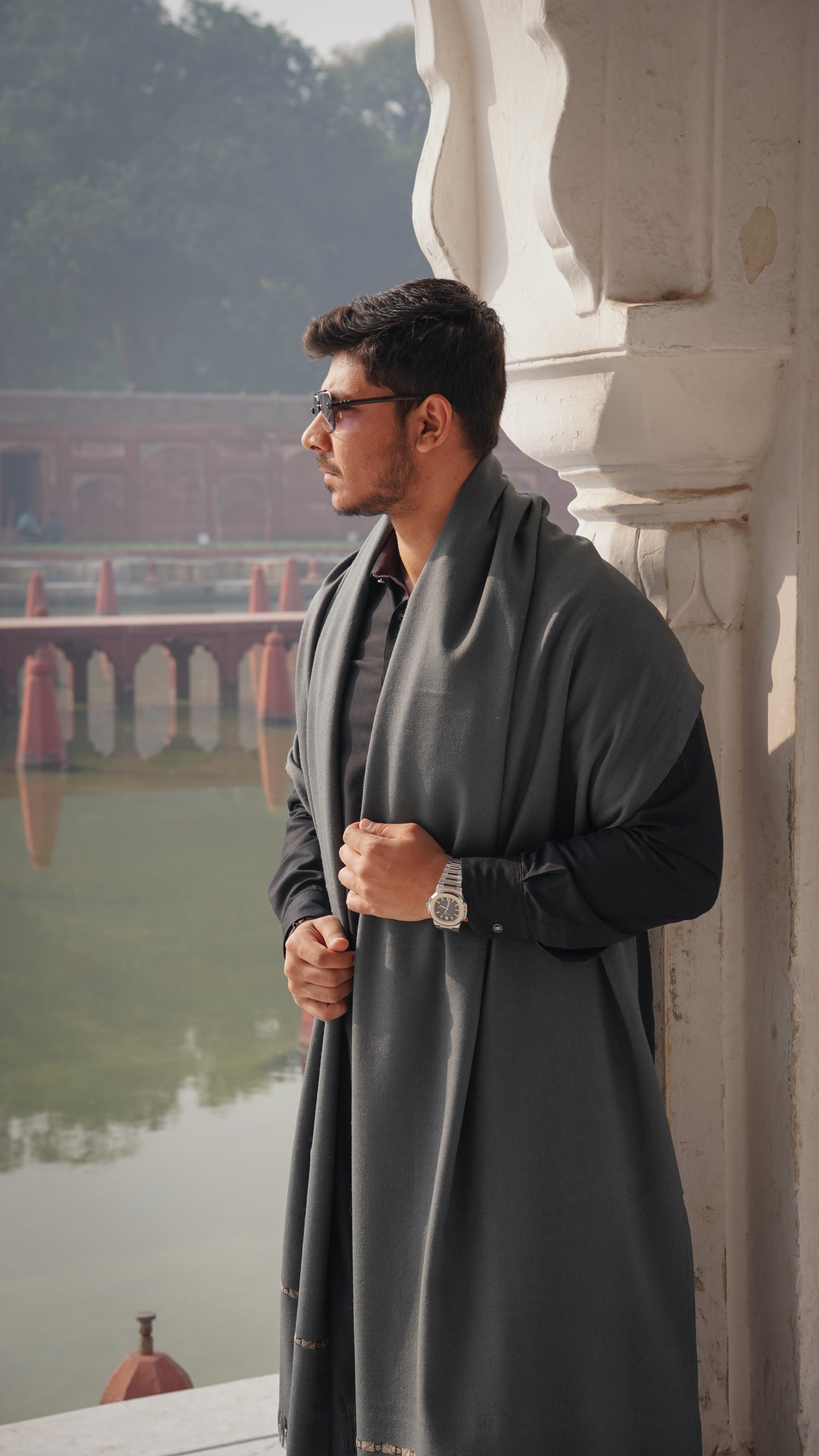 Exclusive Wool Shawl-Grey