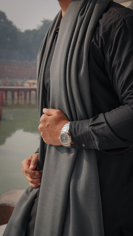 Exclusive Wool Shawl-Grey