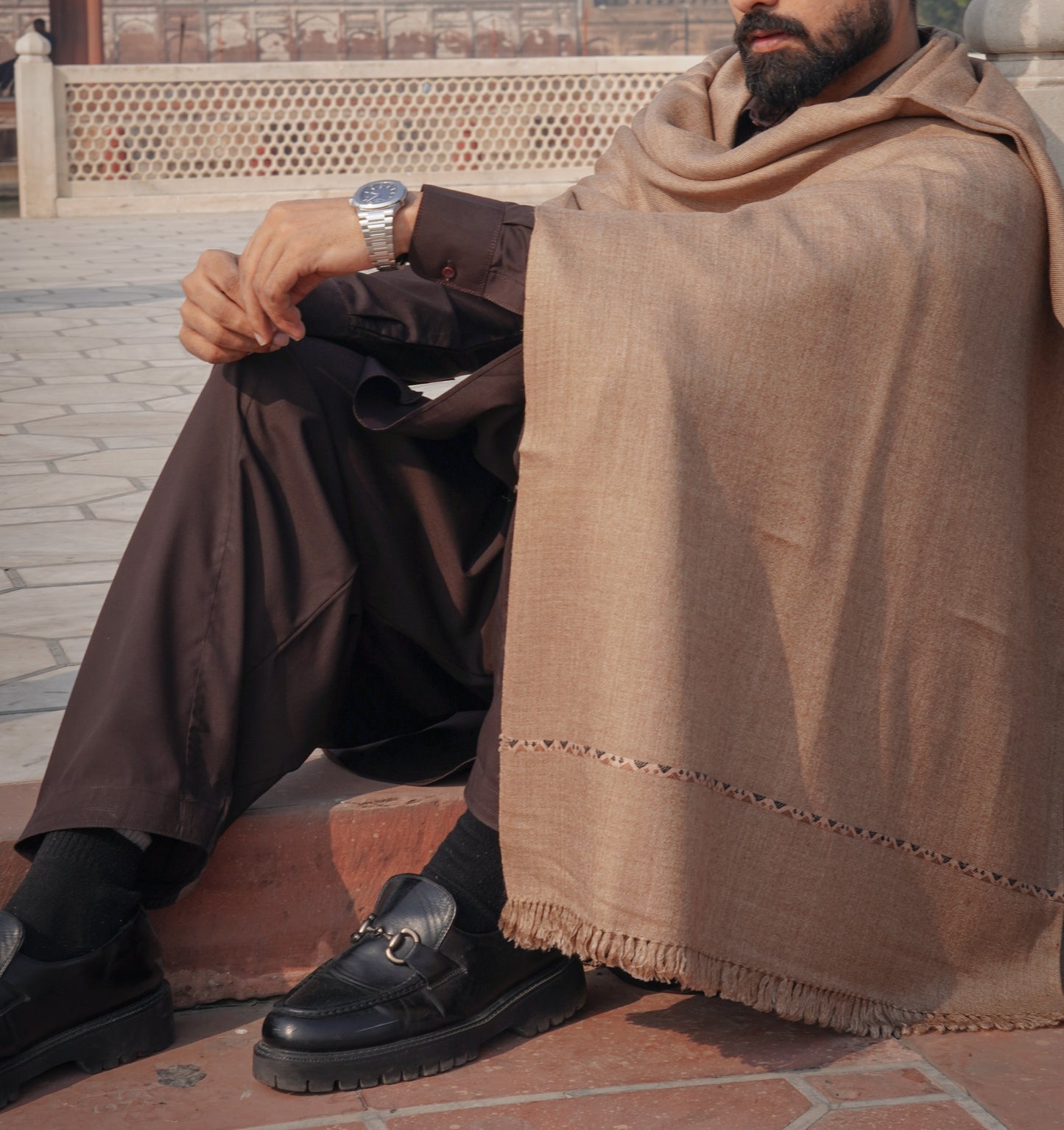 Exclusive Wool Shawl - Rock