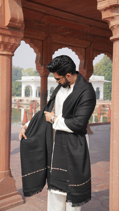 Majestic Wool Shawl - Jet Black