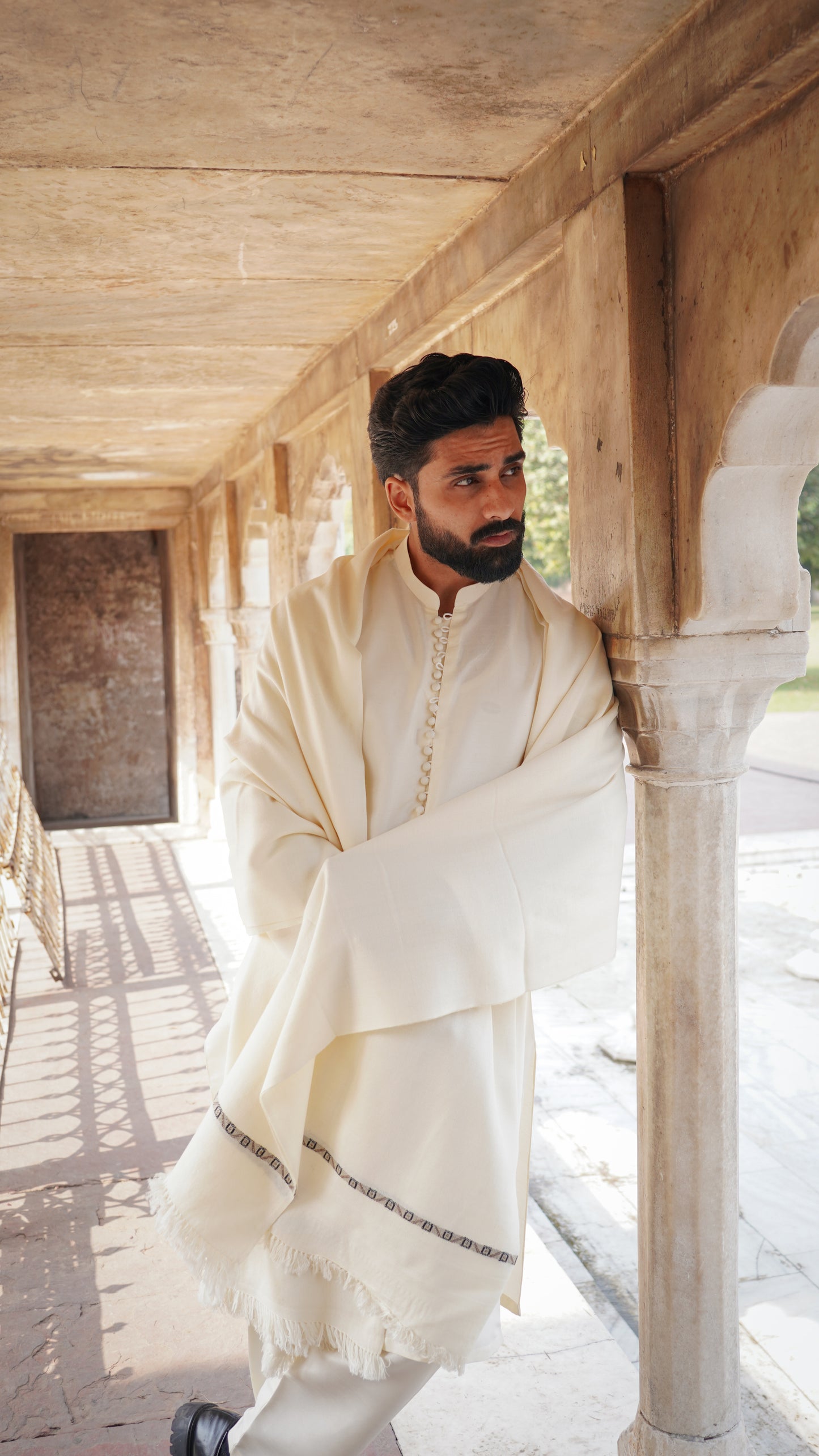 Luxury Wool Shawl - Off White