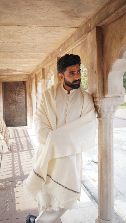 Luxury Wool Shawl - Off White