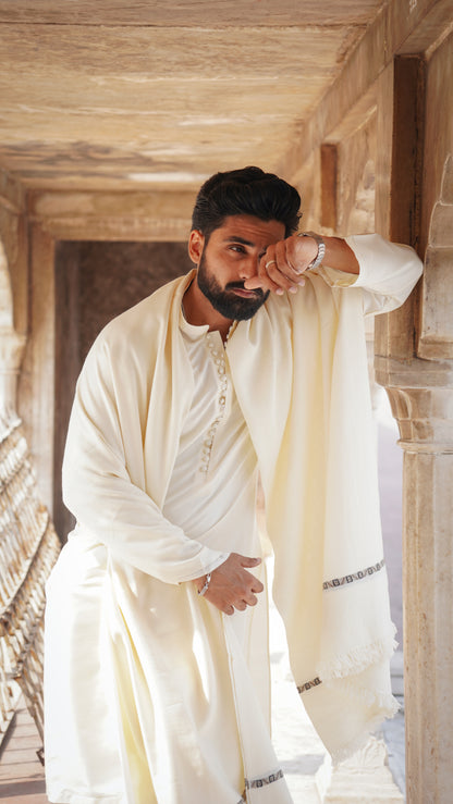 Luxury Wool Shawl - Off White