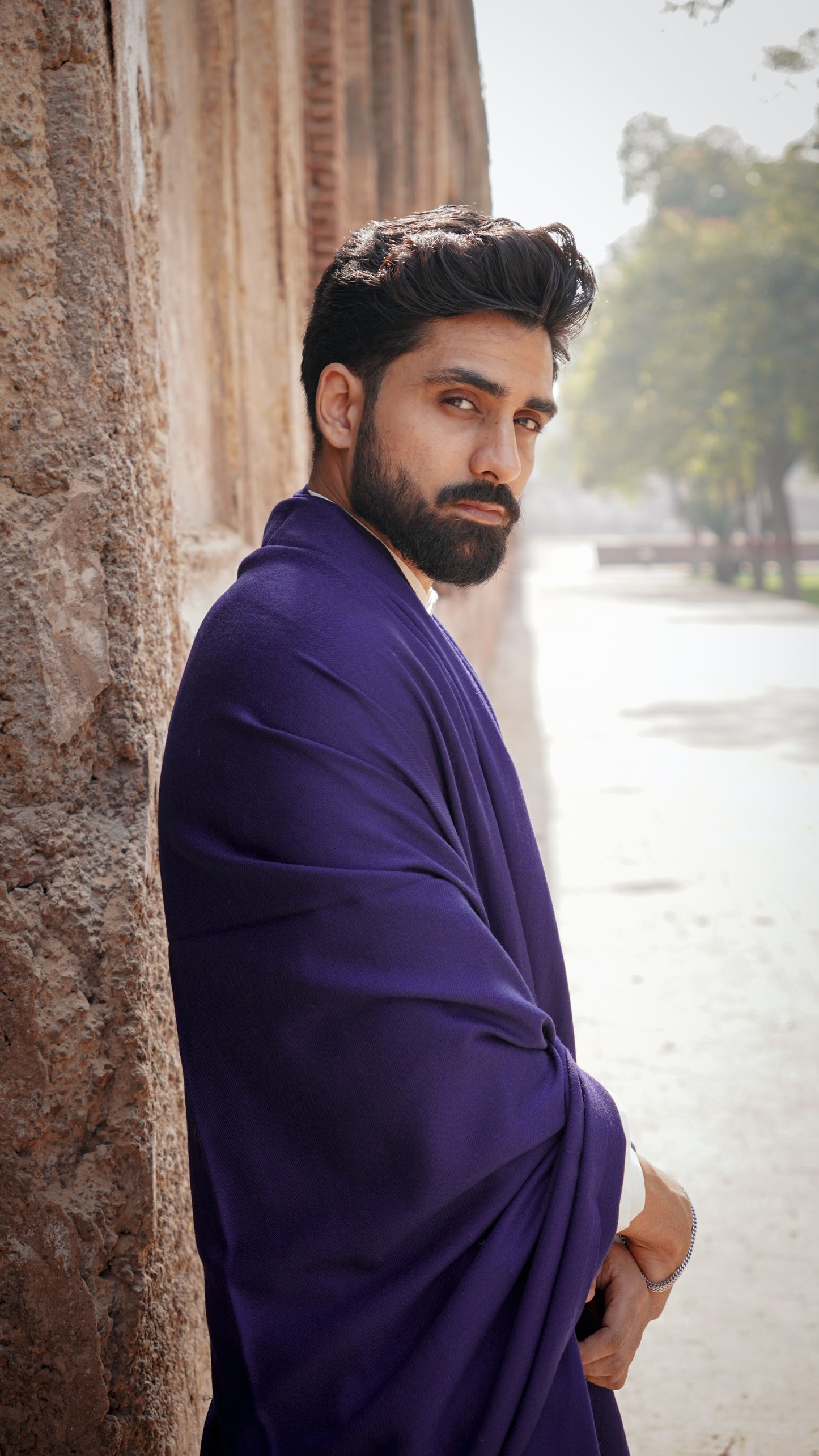 Exclusive Wool Shawl- Navy