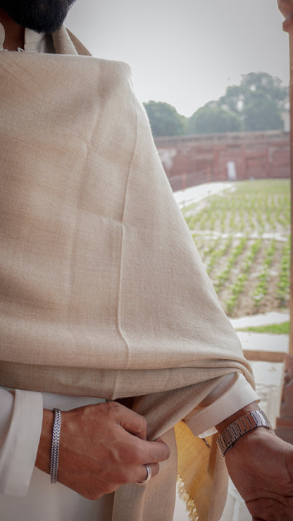 Heritage Wool Shawl - Patterned Khaki